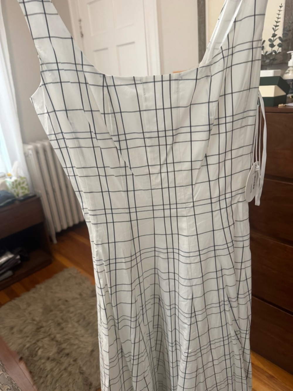 Staud ivory plaid dress size 4 nwt - Picture 2 of 9